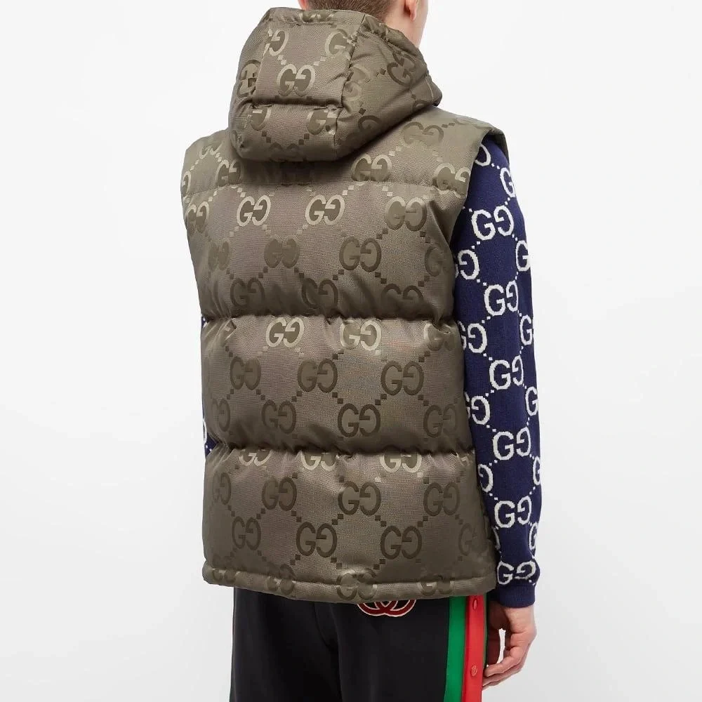 Gucci Green Hooded Puffer Vest - Picture 2 of 5